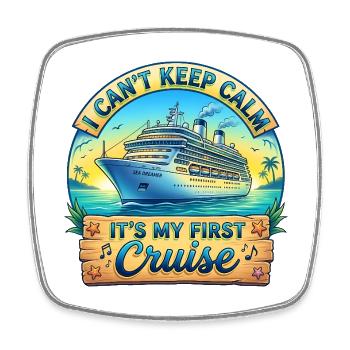 I can't stay calm, it's my first K - Square fridge magnet - white - Front