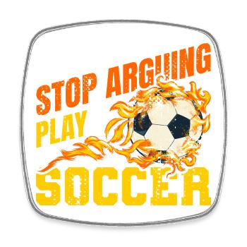 Fußball Witziger Spruch - Viereckiger Kühlschrankmagnet - Weiß - Vorne