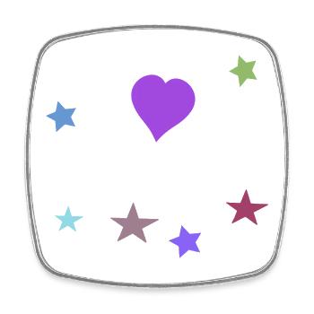 Adolescente Vintage Heart et Starlet - Magnet carré - blanc - Devant