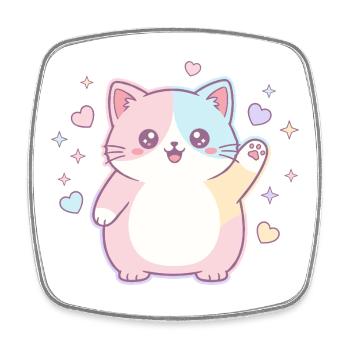 Joie du cœur en chaton pastel - Magnet carré - blanc - Devant