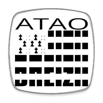 Atao Breizh - Square fridge magnet - white - Front