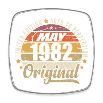 Design Vintage Mai 1982 Édition Limitée Mai 1982 - Magnet carré - blanc - Devant
