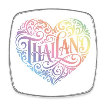 Thailand Heart Colorful - Square fridge magnet - white - Front