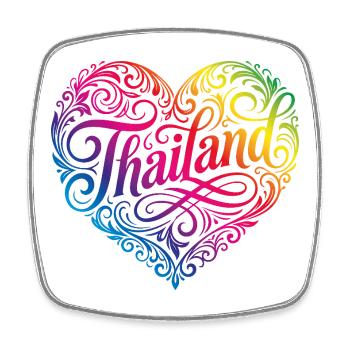 Thailand Heart Colorful - Square fridge magnet - white - Front