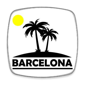 Barcelona Beach - Square fridge magnet - white - Front