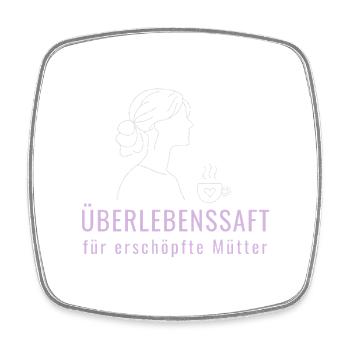 Überlebenssaft für erschöpfte Mütter - Minimalisti - Viereckiger Kühlschrankmagnet - Weiß - Vorne