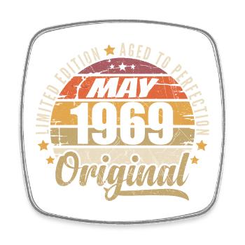 Design Vintage Mai 1969 Édition Limitée Mai 1969 - Magnet carré - blanc - Devant
