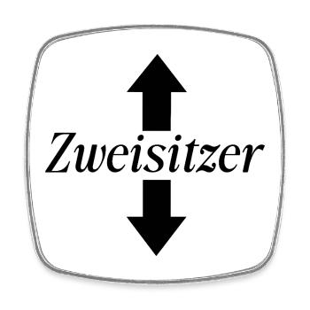 ZWEISITZER Shirt | Funny Minimalist Arrow Meme Tee - Viereckiger Kühlschrankmagnet - Weiß - Vorne