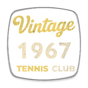 Vintage 1967 Tennis Club Retro Birthday Gift - Square fridge magnet - white - Front