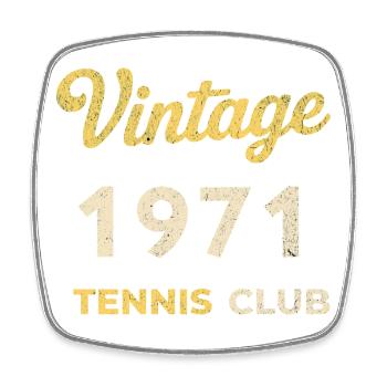 Cadeau d’anniversaire rétro vintage du Tennis Club de 1971 - Magnet carré - blanc - Devant