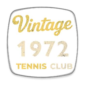Vintage 1972 Tennis Club Retro Geburtstag Geschenk - Viereckiger Kühlschrankmagnet - Weiß - Vorne