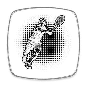 Idée cadeau pour un tennis avec tennis - Magnet carré - blanc - Devant