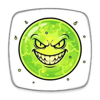 Grim Moon with Grin - Square fridge magnet - white - Front
