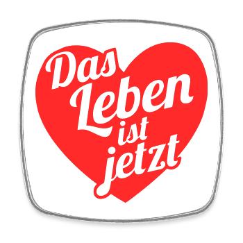 Das Leben ist jetzt  Herzdesign - Viereckiger Kühlschrankmagnet - Weiß - Vorne