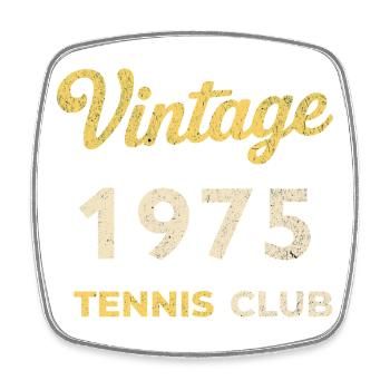 Anniversaire rétro rétro du Tennis Club vintage 1975 - Magnet carré - blanc - Devant