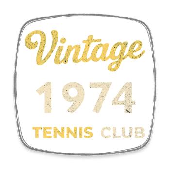Vintage 1974 Tennis Club Retro Geburtstag Geschenk - Viereckiger Kühlschrankmagnet - Weiß - Vorne
