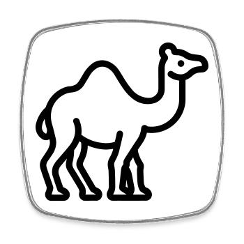 camel - Square fridge magnet - white - Front