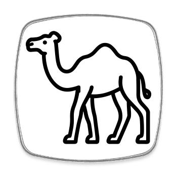 camel - Square fridge magnet - white - Front