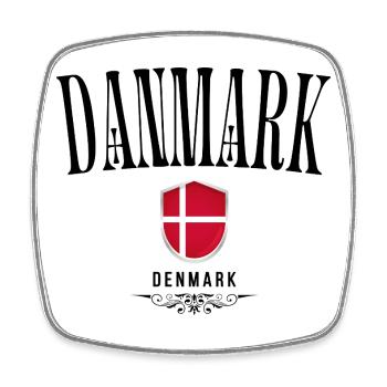Orgueil danois, drapeau du Danemark - Magnet carré - blanc - Devant