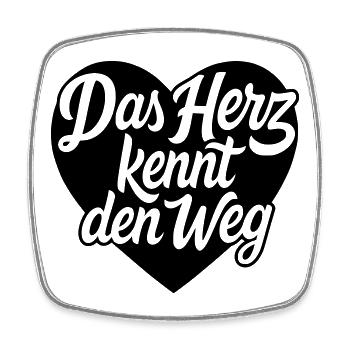 Das Herz kennt den weg Herzdesign - Viereckiger Kühlschrankmagnet - Weiß - Vorne