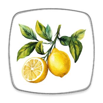 Zitronen Zitrus Zitrusfrucht Frucht Aquarell - Viereckiger Kühlschrankmagnet - Weiß - Vorne