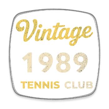 Cadeau d’anniversaire rétro vintage du Tennis Club 1989 - Magnet carré - blanc - Devant