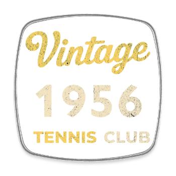 Vintage 1956 Tennis Club Retro Geburtstag Geschenk - Viereckiger Kühlschrankmagnet - Weiß - Vorne