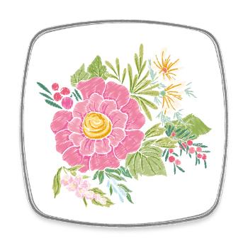 Flower image - Square fridge magnet - white - Front