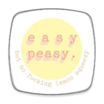 Easy Peasy Zitronen Kreis - Viereckiger Kühlschrankmagnet - Weiß - Vorne