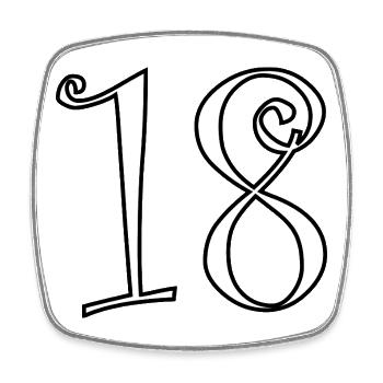 18. 18 YEARS OLD. 18th ANNIVERSARY. 18 BIRTHDAY. - Square fridge magnet - white - Front