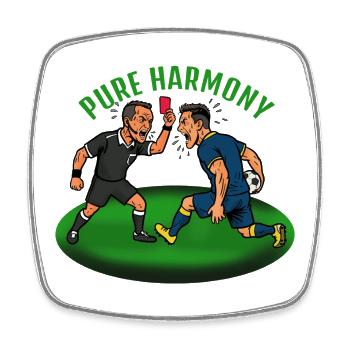 Pure Harmony: Meckern im Fußball - Viereckiger Kühlschrankmagnet - Weiß - Vorne
