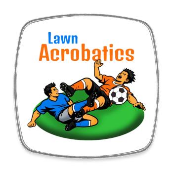 Lawn Acrobats Soccer Acrobats (Blood Slide) - Square fridge magnet - white - Front