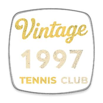 Cadeau d’anniversaire rétro vintage du club de tennis 1997 - Magnet carré - blanc - Devant