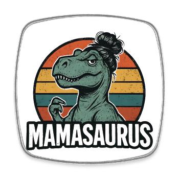 Mamasaurus Mama Mutter Geschenkidee Humor Lustig - Viereckiger Kühlschrankmagnet - Weiß - Vorne