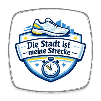 Stadtlauf Sticker Meine Strecke - Viereckiger Kühlschrankmagnet - Weiß - Vorne