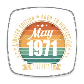 Legend of May 1971 Limited Edition - Viereckiger Kühlschrankmagnet - Weiß - Vorne