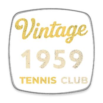 Cadeau d’anniversaire rétro vintage du Tennis Club de 1959 - Magnet carré - blanc - Devant