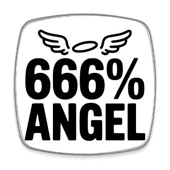 666 % Engel - Viereckiger Kühlschrankmagnet - Weiß - Vorne