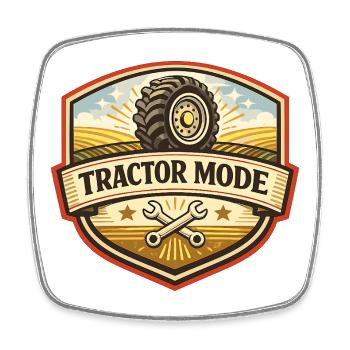 Tractor Mode Emblem - Square fridge magnet - white - Front