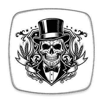 JGA Junggesellenabschied Totenkopf - Viereckiger Kühlschrankmagnet - Weiß - Vorne