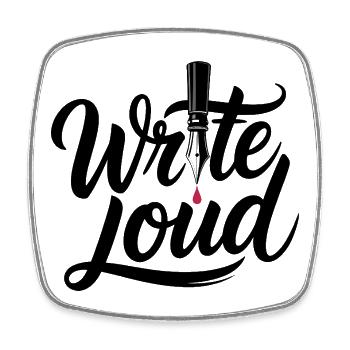Write Loud Journalism - Square fridge magnet - white - Front