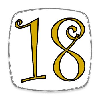 18. 18 JAHRE ALT. 18-JÄHRIGES JUBILÄUM. 18. GEBURTSTAG. - Viereckiger Kühlschrankmagnet - Weiß - Vorne