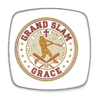 Foi chrétienne du baseball Grace du Grand Chelem - Magnet carré - blanc - Devant