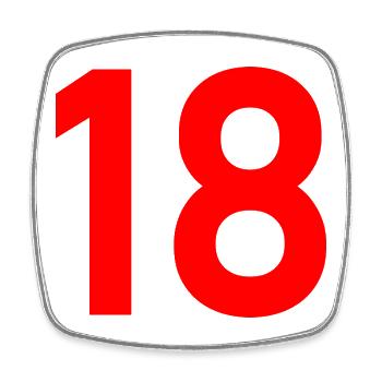 18. 18 JAHRE ALT. 18-JÄHRIGES JUBILÄUM. 18. GEBURTSTAG. - Viereckiger Kühlschrankmagnet - Weiß - Vorne