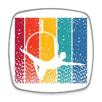 Aerialist Vintage Aerial Ring Lyra Air Ring - Square fridge magnet - white - Front
