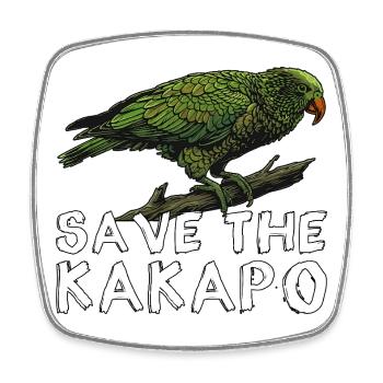Rettet den Kakapo Neuseeland - Viereckiger Kühlschrankmagnet - Weiß - Vorne