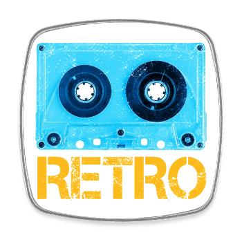 Tape in retro look vintage and cassette design - Square fridge magnet - white - Front