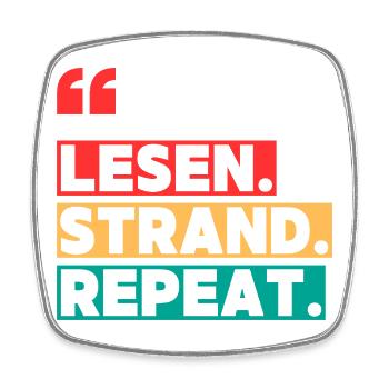 Read Beach Repeat - Square fridge magnet - white - Front