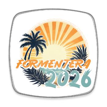 Formentera 2026 - Viereckiger Kühlschrankmagnet - Weiß - Vorne