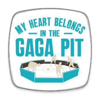 Mein Herz gehört in die Gaga-Grube - Viereckiger Kühlschrankmagnet - Weiß - Vorne